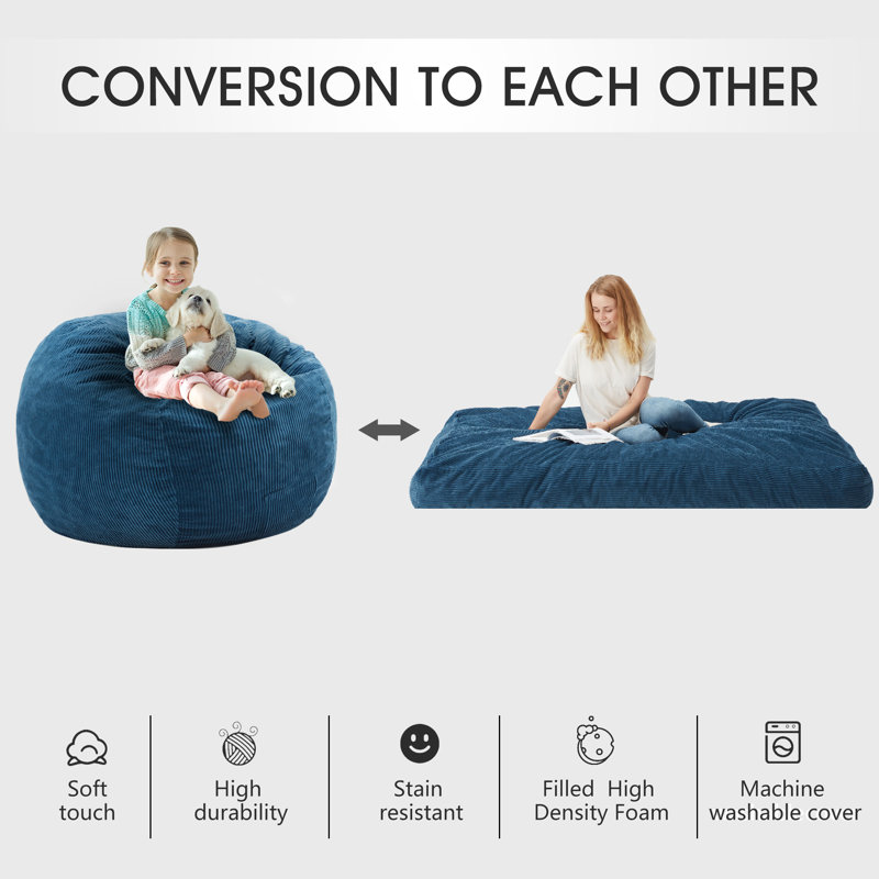 Trule Corduroy Bean Bag Set Wayfair